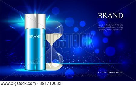 Hourglass Background For Cosmetic Wrinkle Reduction Advertising