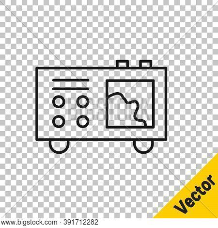 Black Line Spectrometer Icon Isolated On Transparent Background. Vector