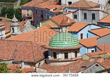Panoramiczny widok Maratea. Basilicata. Włochy.