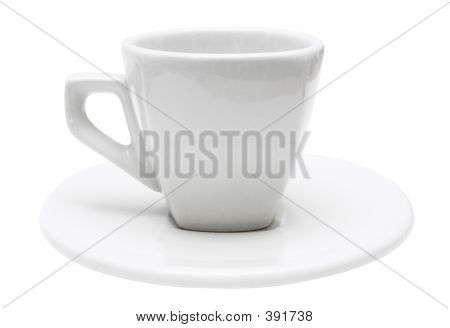 Bianco tazza caffè isolato (incluso il percorso)