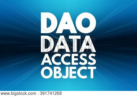Dao - Data Access Object Acronym, Technology Concept Background