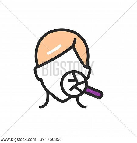 Dry Skin Color Line Icon. Isolated Vector Element.