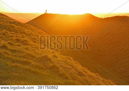 Sunset At Bratton Camp Iron Age Fort At Westbury, Wiltshire