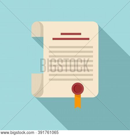 Internship Diploma Icon. Flat Illustration Of Internship Diploma Vector Icon For Web Design