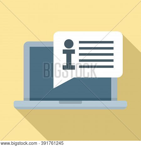 Internship Laptop Info Icon. Flat Illustration Of Internship Laptop Info Vector Icon For Web Design