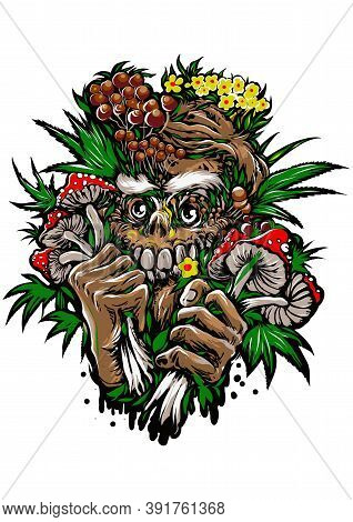 Vegan Man And Food Psycho Illustration T-shirt Design