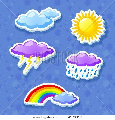 ชุดไอคอนสภาพอากาศมีสีสันสวยงาม