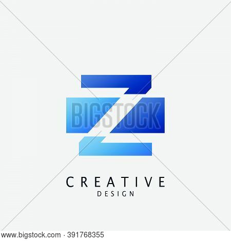 Negative Space Logo Z Letter Techno Geometrical, Design Concept Geometric Shape With  Letter Z Logo 