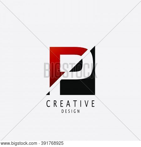 Abstract Techno Letter P Logo. Vector Design Concept Geometrical Shape With  Letter P  Logo Icon.