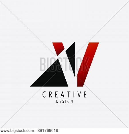 Abstract Techno Letter V Logo. Vector Design Concept Geometrical Shape With  Letter V  Logo Icon.