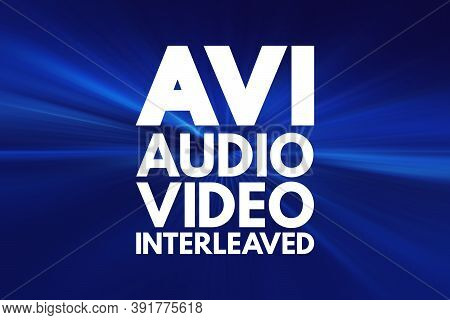 Avi - Audio Video Interleaved Acronym, Technology Concept Background