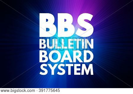 Bbs - Bulletin Board System Acronym, Technology Concept Background