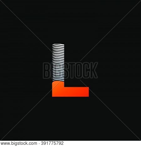 Line Stripes Letter L Logo Icon. Line Stripe Shape With Initial Letter L Logo Icon Design Concept.