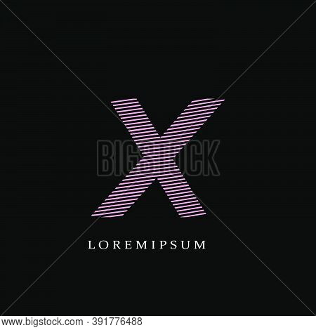 Line Stripes Letter Xlogo Icon. Design Concept Line Stripe Shape With Initial Letter X  Logo Icon.