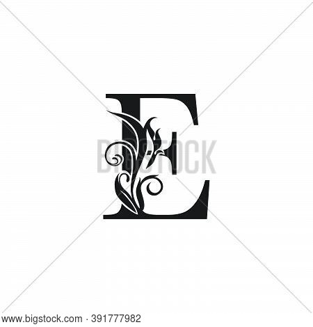Monogram Luxury Letter E Logo Icon. Simple Luxury Design Concept Floral Leaves With Letter E Logo Ic