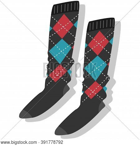 Socks Vector Illustration Isolated On White Background.