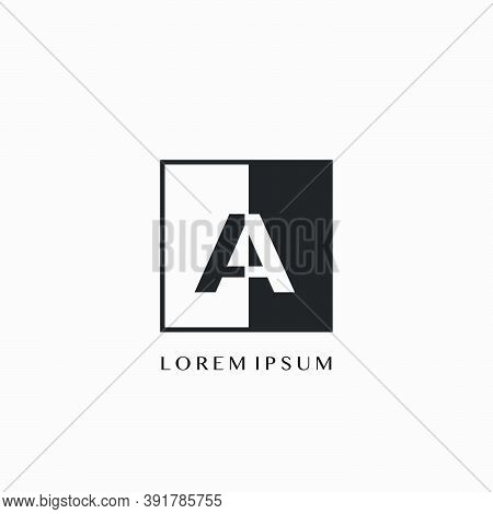 Simple Letter A Square Polygon Geometric Logo. Monogram Color Letter Logo With Square Polygon Geomet