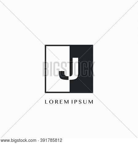 Simple Letter J Square Polygon Geometric Logo. Monogram Color Letter Logo With Square Polygon Geomet