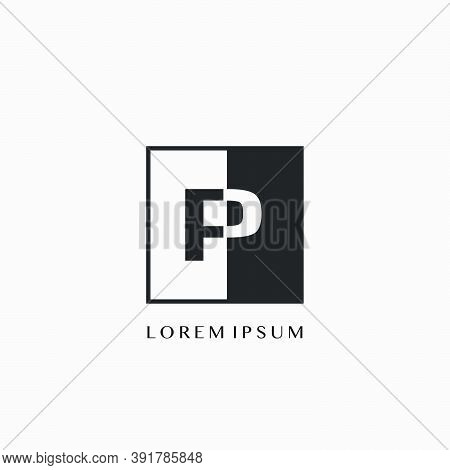 Simple Letter P Square Polygon Geometric Logo. Monogram Color Letter Logo With Square Polygon Geomet