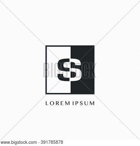 Simple Letter S Square Polygon Geometric Logo. Monogram Color Letter Logo With Square Polygon Geomet
