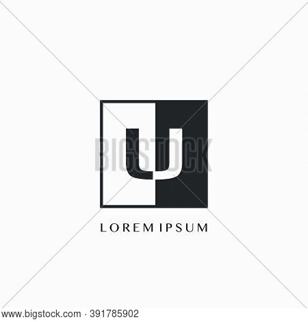 Simple Letter U Square Polygon Geometric Logo. Monogram Color Letter Logo With Square Polygon Geomet