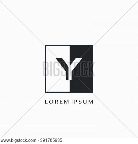 Simple Letter Y Square Polygon Geometric Logo. Monogram Color Letter Logo With Square Polygon Geomet