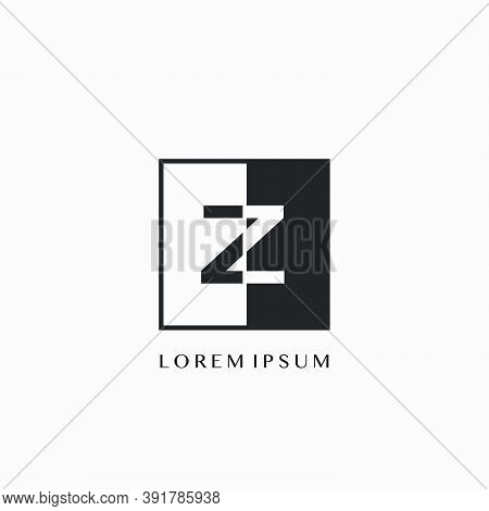 Simple Letter Z Square Polygon Geometric Logo. Monogram Color Letter Logo With Square Polygon Geomet