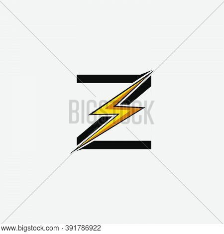 Letter Z Electrical Bolt Logo Icon. Design Concept Abstract Techno Thunder Bolt  With Letter Z .