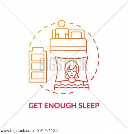 Get Enough Sleep Concept Icon. Self Care Practices. Mental Health Care Ideas. Imune Upgrading Plan. 