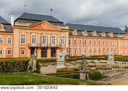 Rococo Chateau With A Distinguished Facade, Magnificent Residence From The 18th Century, Castle Dobr