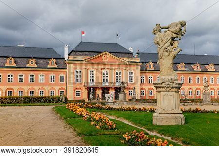 Rococo Chateau With A Distinguished Facade, Magnificent Residence From The 18th Century, Castle Dobr