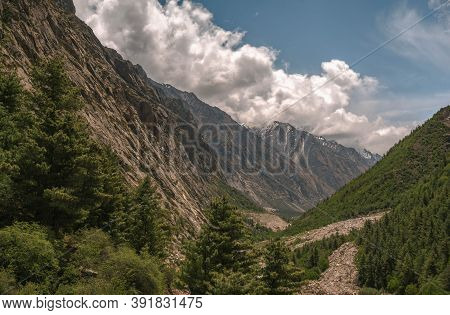 Gangotri Is One Of The Main Hindu Holy Places Of Pilgrimage In The Himalayas. The Trail From Gangotr