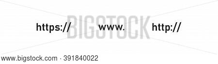 Http And Https Icon Web Bar. Url Address, Ssl Symbol. Www Website Sign Concept In Vector Flat