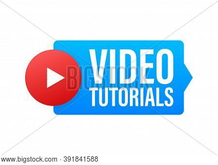 Video Tutorials Icon Concept. Study And Learning Background, Distance Education And Knowledge Growth