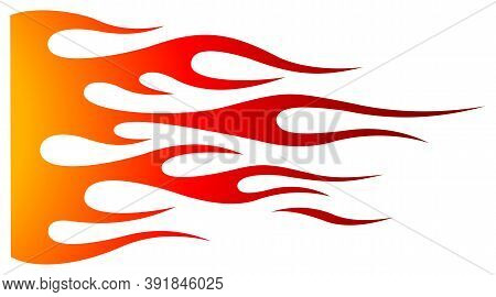 Tribal Hotrod Muscle Car Flame Graphic For Hoods, Sides And Motorcycles. Can Be Used As Decal, Stick
