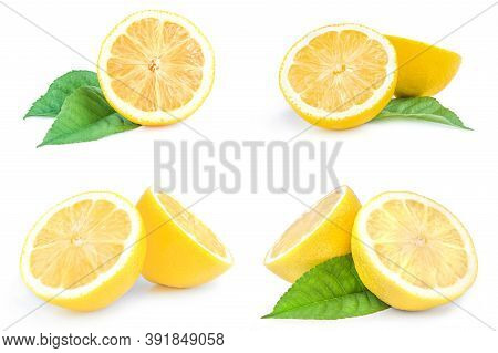 Set Of Lemons Isolated On A White Background