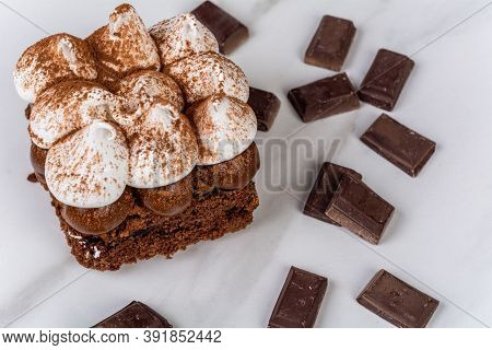 Close-up To Delicious Mini Chocolate Cake.