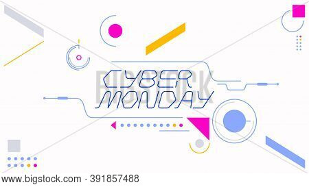 Cyber Monday Tech Letter Elements White Background