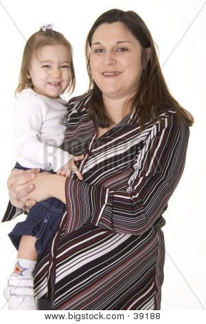 Esperando a mãe e filha