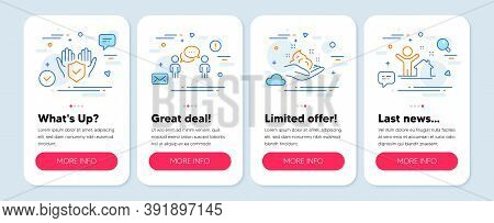 Set Of People Icons, Such As Skin Care, Insurance Hand, Consulting Business Symbols. Mobile Screen A