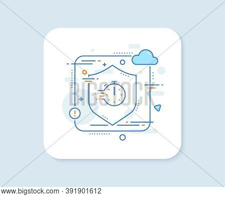 Cooking Timer Line Icon. Abstract Vector Button. Frying Stopwatch Sign. Food Preparation Symbol. Coo