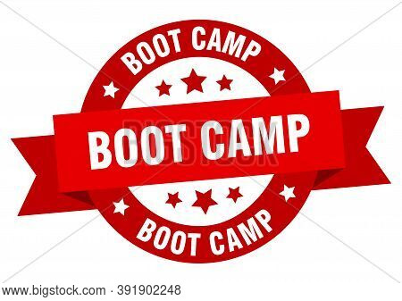 Boot Camp Ribbon. Boot Camp Round Red Sign. Boot Camp