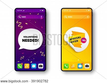 Special Offer Sticker. Phone Mockup Vector Confetti Banner. Discount Banner Shape. Sale Coupon Icon.