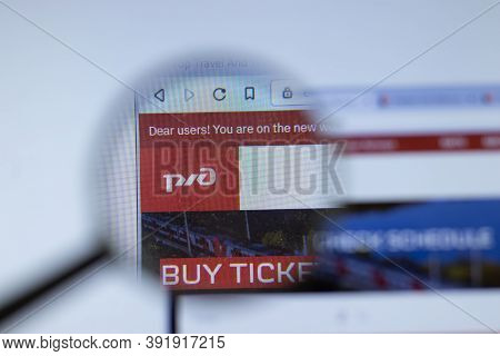 New York, Usa - 26 October 2020: Rzd Rzd.ru Company Website With Logo Close Up, Illustrative Editori