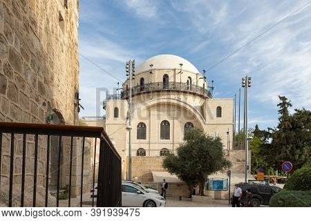 Jerusalem, Israel, October 24, 2020 : The Hurva Synagogue - Reconstructed Founded In The Early 1700s