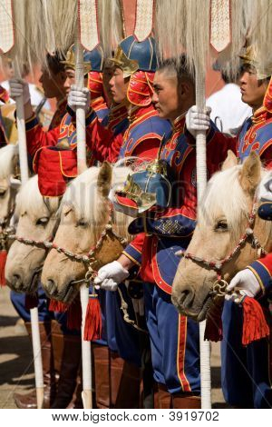 Mongolian Cavalry With Horses