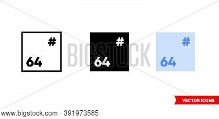 Base 64 Icon Of 3 Types Color, Black And White, Outline. Isolated Vector Sign Symbol.