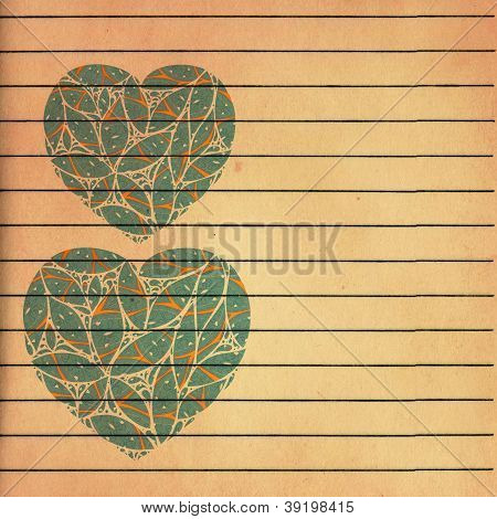 cuori con linee amore copertina in carta da parati carta ecologia sfondo