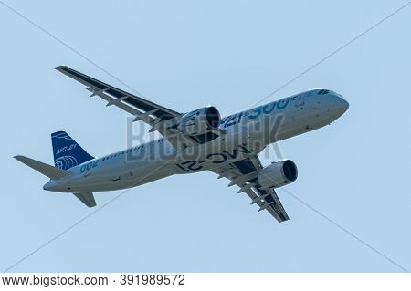 August 30, 2019. Zhukovsky, Russia. Promising Russian Medium-range Narrow-body Passenger Aircraft Ir