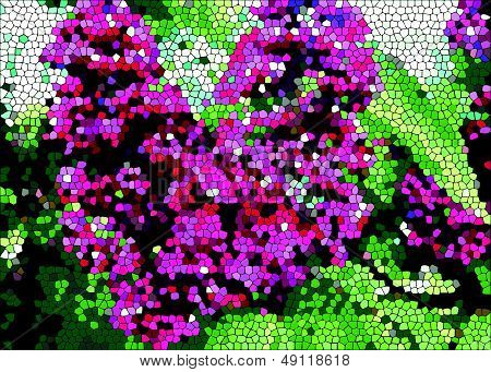 Abstract Lilac branch in the form of heart